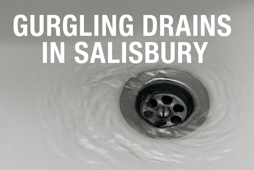 Close-up of a Salisbury home sink drain associated with gurgling sounds from hidden pipe problems.