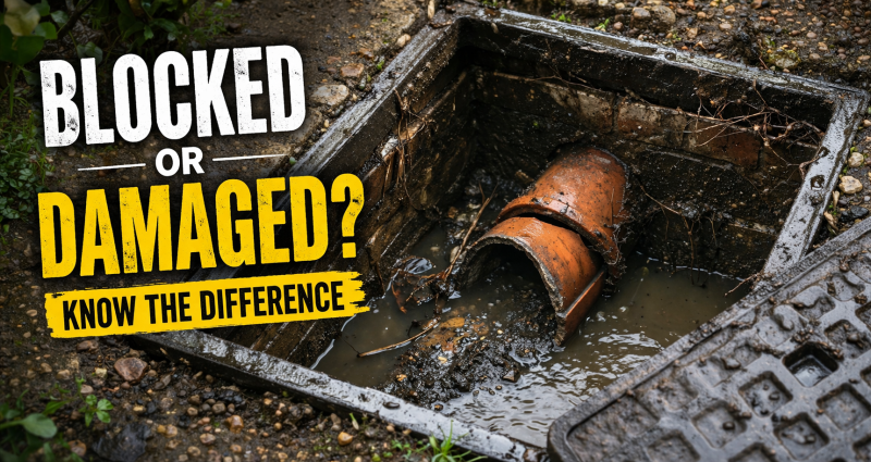 Outdoor drain in Salisbury showing signs of damage and water buildup indicating need for drain repair