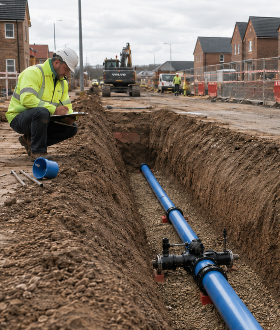 Water Main Installation for New Housing Projects e ()