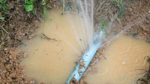 Water Leak, burst water mains underground at a Salisbury Home