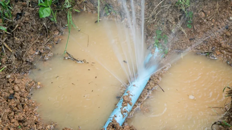 Water Leak, burst water mains underground at a Salisbury Home